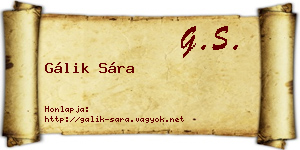 Gálik Sára névjegykártya